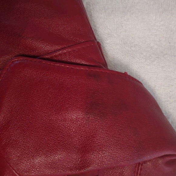 Ladies Genuine Leather Red Jacket - Picture 3 of 8